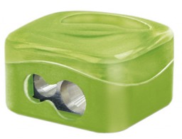 3560000 Sacapuntas M+R plástico rectangular con depósito 2 orificios