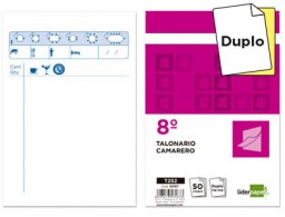 T252 Talonario Liderpapel Camarero 8º 50 juegos duplicado zig zag