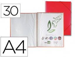 EC10 Carpeta con 30 fundas con espiral Liderpapel A4 polipropileno rojo
