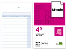 T199 Talonario Liderpapel multiusos 4º natural 100h original