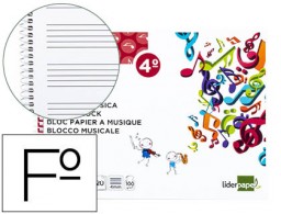 BM06 Bloc música Liderpapel pentagrama 4mm. 4º 20 hojas 100g/m²
