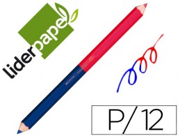 LC06 Lápiz de color Liderpapel Jumbo bicolor rojo-azul