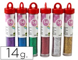PU03 Bote 14g. purpurina Liderpapel colores metálicos surtidos