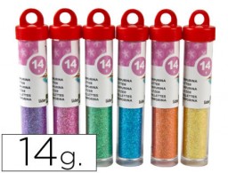 PU04 Bote 14g. purpurina Liderpapel colores metálicos pastel surtidos