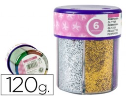 PU07 Bote 120g. purpurina Liderpapel 6 colores metálicos