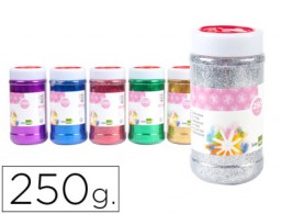 PU08 6 botes purpurina Liderpapel 250g.