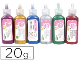 PU10 Bote 20g. pegamento purpurina Liderpapel colores metálicos surtidos