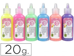 PU11 Bote 20g. pegamento purpurina Liderpapel colores pastel metálicos surtidos