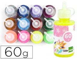 PU12 Bote 60g. pegamento purpurina Liderpapel colores surtidos