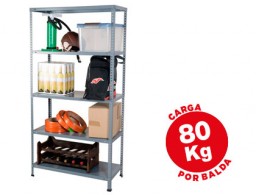 Estantería ar storage matálica gris 5 estantes 80 Kg.