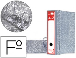 AZ49 Archivador de palanca Liderpapel Folio jaspeado gris con caja Classic Red