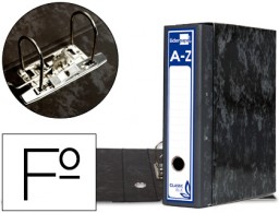 AZ50 Archivador de palanca Liderpapel Folio jaspeado negro con caja Cllassic Blue