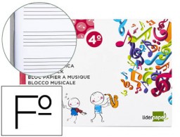 BM08 Bloc música Liderpapel pentagrama 5mm. 4º 20 hojas 100g/m² grapado