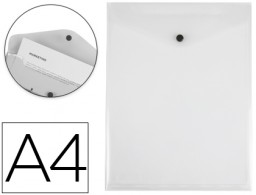 DS12 Carpeta sobre con velcro Liderpapel A4 vertical polipropileno transparente