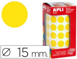 Gomets Apli circulares 15mm. amarillo