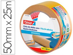 Cinta adhesiva tesa doble cara 25m.x50mm.
