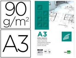 PV06 Bloc dibujo Liderpapel encolado A3 50h 90 g/m²papel vegetal