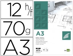 PV15 12h papel dibujo Liderpapel A3 70g/m² vegetal