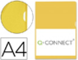 KF01487 100 carpetas dossier uñero Q-Connect A4 plástico amarillo