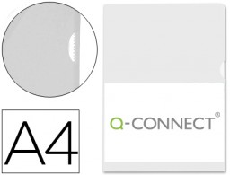 KF24002 100 carpetas dossier uñero Q-Connect A4 plástico incoloro