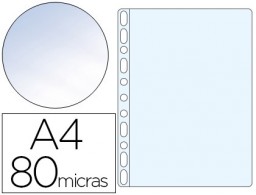 KF16601 100 fundas multitaladro Q-Connect A4 polipropileno 80µ cristal