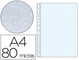 KF00422 100 fundas multitaladro Q-Connect A4 polipropileno 80µ piel de naranja