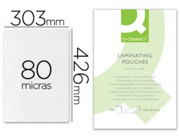 KF04122 CJ100 fundas plastificar Q-Connect A3 80µ