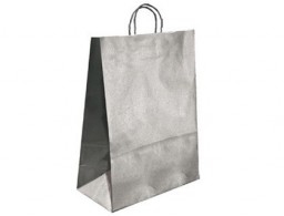 KF18690 Bolsa Q-Connect kraft asa retorcida plata 240x100x310 mm.