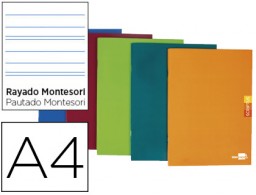 LA25 Libreta Liderpapel Scriptus A4 48h 90g/m² Montessori 3,5mm. colores surtidos