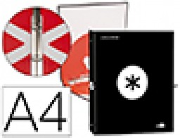 KA44 Carpeta Liderpapel Antartik A-4 4 anillas 25 mm. negro