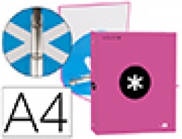 KA46 Carpeta Liderpapel Antartik A-4 4 anillas 25 mm. rosa flúor