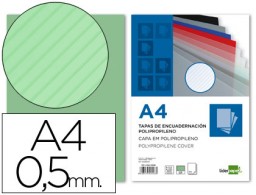 TE21 CJ100 tapas encuadernación PP rayado verde A-4 0,5 mm. Liderpapel
