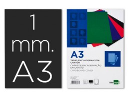 TE06 CJ50 tapas encuadernación Q-Connect cartón negro 800 g/m² A-3