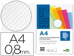 TA12 CJ 100 tapas encuadernación Liderpapel PP ondulado A-4 0,8 mm. tramsparentes