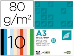 PC92 100h papel fotocopiadora Liderpapel A3 80g/m² 10 colores aleatorios