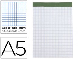 BN19 Bloc notas Liderpapel A5 80h 60 g/m² c/4mm. sin tapa