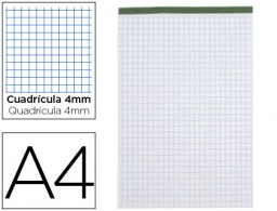 BN21 Bloc notas Liderpapel A4 80h 60 g/m² c/4mm. sin tapa
