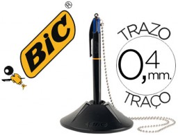 Bolígrafo Bic 4 colores con peana tinta azul