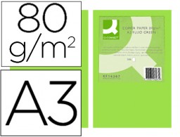 KF18016 500h papel fotocopiadora Q-Connect A3 80g/m² color verde neón