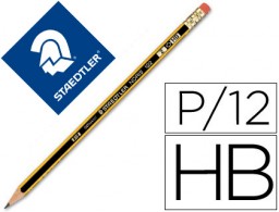 Lápiz de grafito Staedtler Noris hexagonal HB con goma