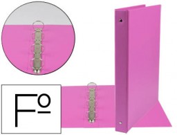 CA81 Carpeta 4 anillas 25 mm. Liderpapel Folio plástico fucsia