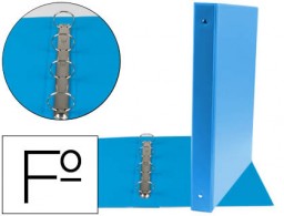 CA83 Carpeta 4 anillas 25 mm. Liderpapel Folio plástico celeste