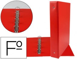 CH22 Carpeta 4 anillas 40 mm. Liderpapel Folio plástico rojo