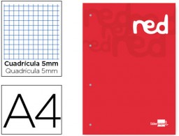 BR10 Bloc recambio Liderpapel A4 100h 100 g/m² c/5mm. rojo
