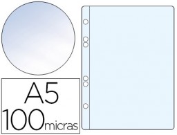 KF15570 Funda multitaladro Q-Connect A5 polipropileno 100µ cristal