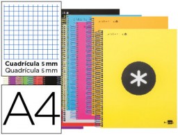 KD63 Cuaderno espiral Liderpapel Antartik A-4 tapa forrada 120h micro 100g c/5mm. Colores surtidos