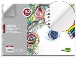 DA12 Bloc dibujo Liderpapel Artístico espiral 230x325mm 20 hojas 180 g/m² perforadas sin recuadro