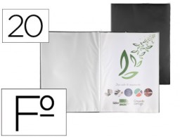 EC40 Carpeta con 20 fundas Liderpapel A4 polipropileno negro