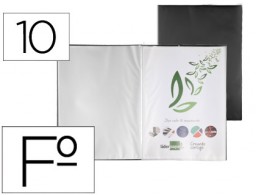 EC41 Carpeta con 10 fundas Liderpapel A4 polipropileno negro