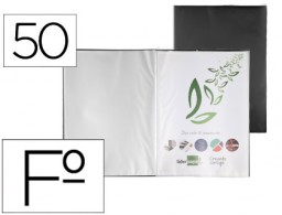 EC44 Carpeta con 50 fundas Liderpapel A4 polipropileno negro